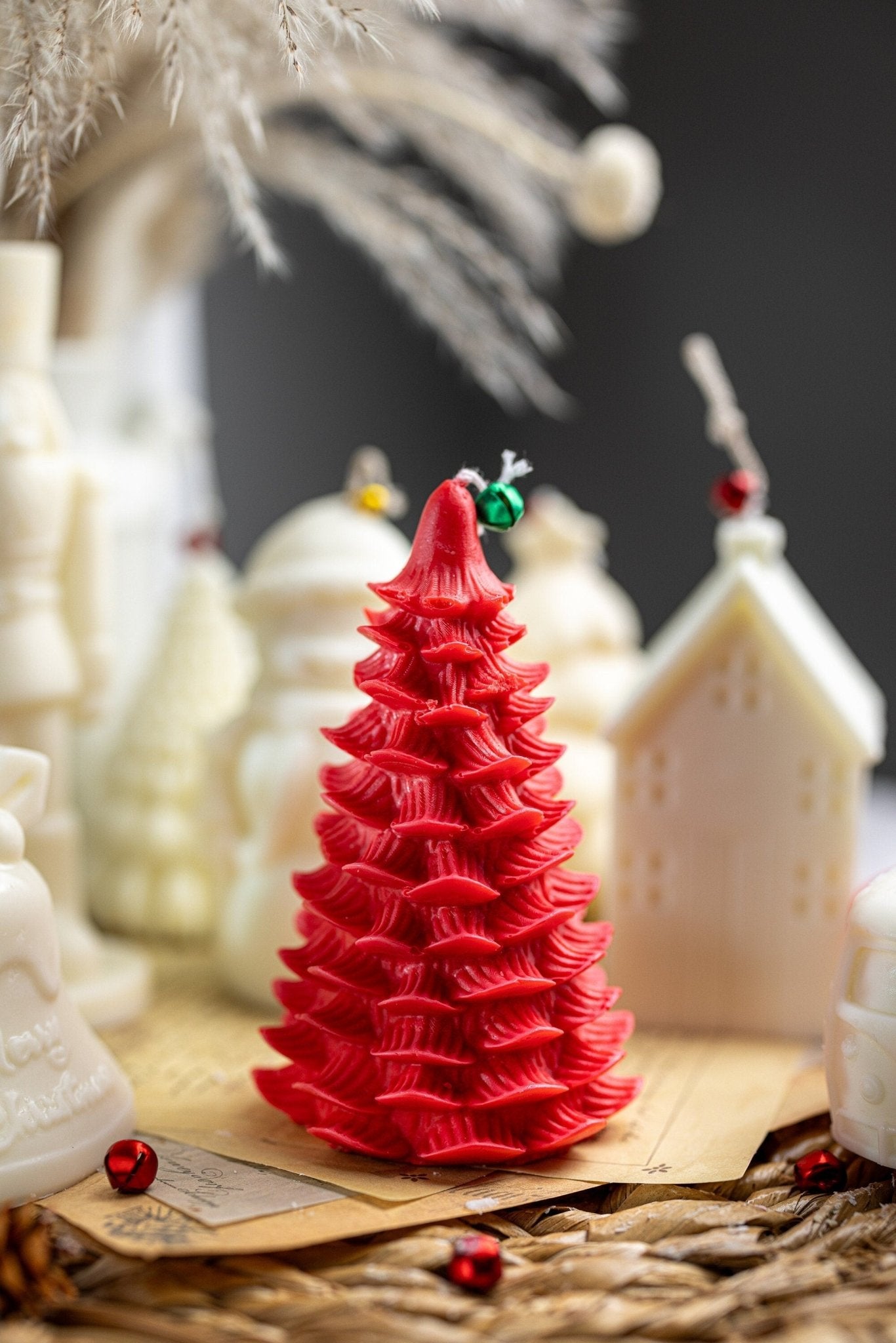 CHRISTMAS TREE CANDLE | Decorative holiday candle | Festive pillar candle | Holiday decor | Christmas Gift | Luxury soy candle