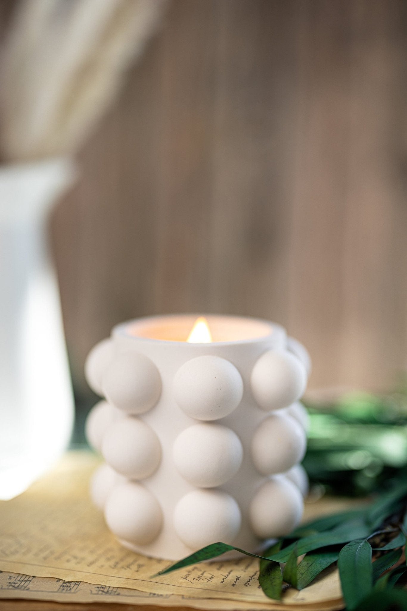Bubble Jar/Jesmonite Resin Candle Jar /Scented Soy Candle/Handmade Jars/Wood Wick Candles