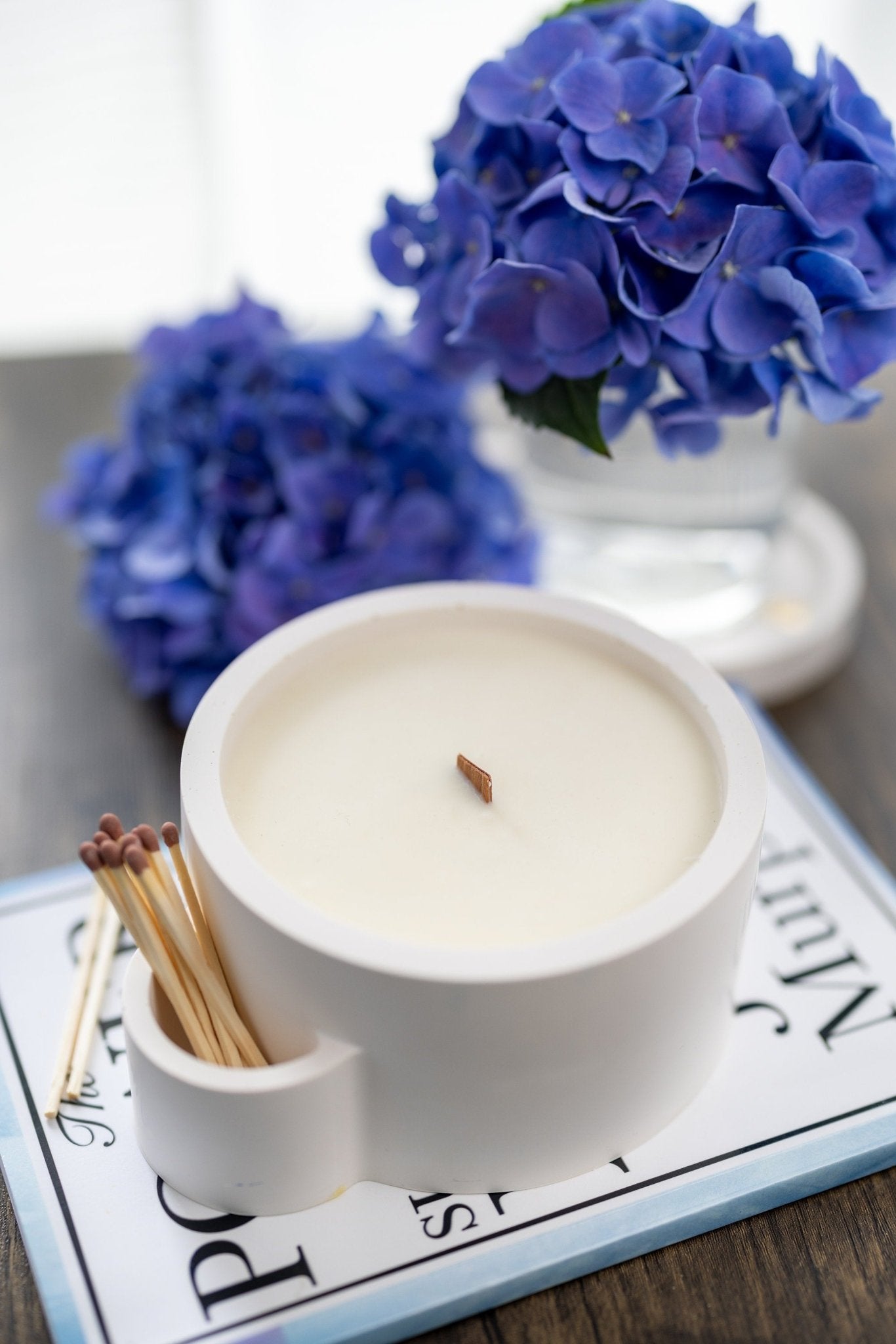 Concrete Vessel Candle Match Holder , Jesmonite Resin ,Flower Pot, Large Candle with Matches