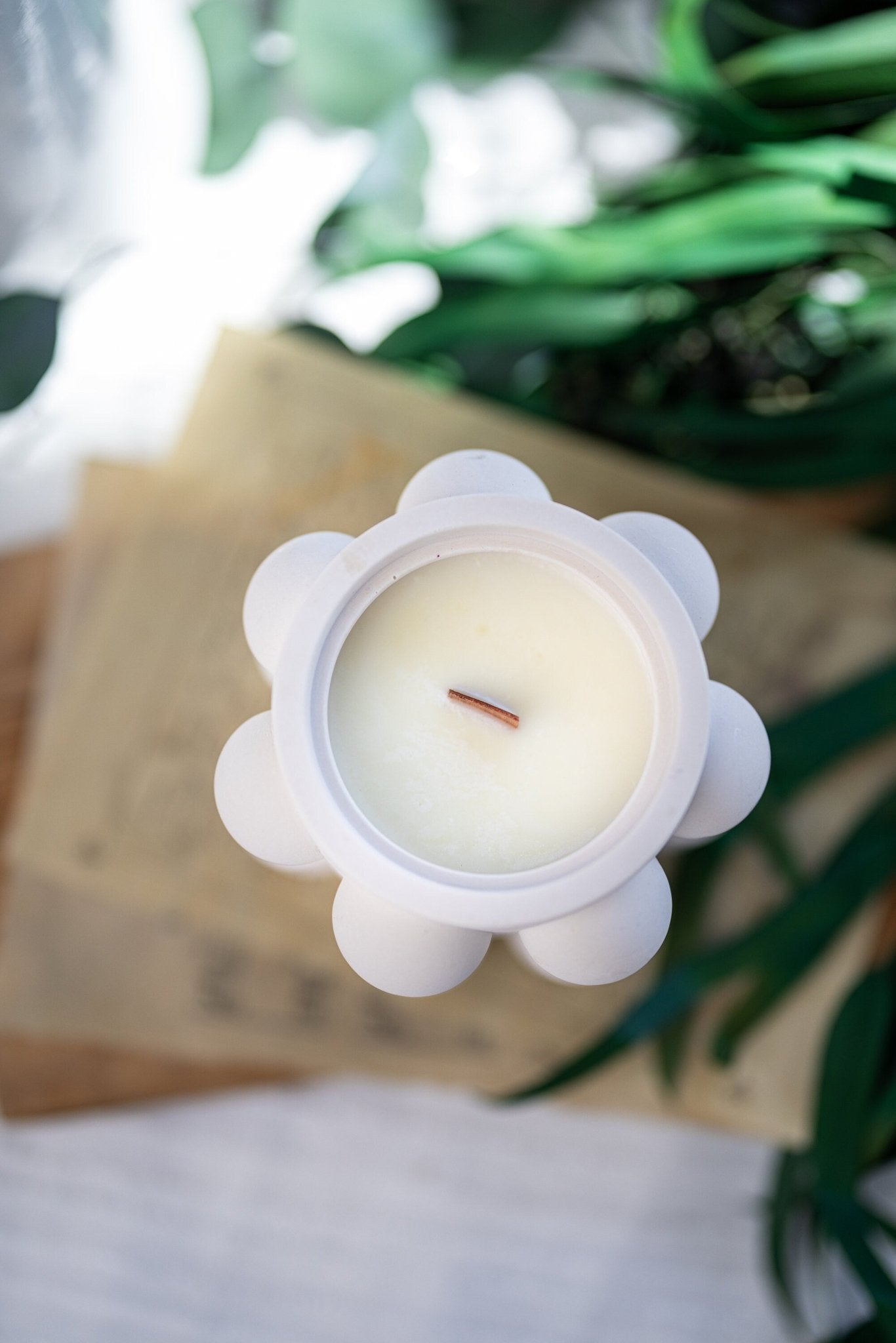 Bubble Jar/Jesmonite Resin Candle Jar /Scented Soy Candle/Handmade Jars/Wood Wick Candles