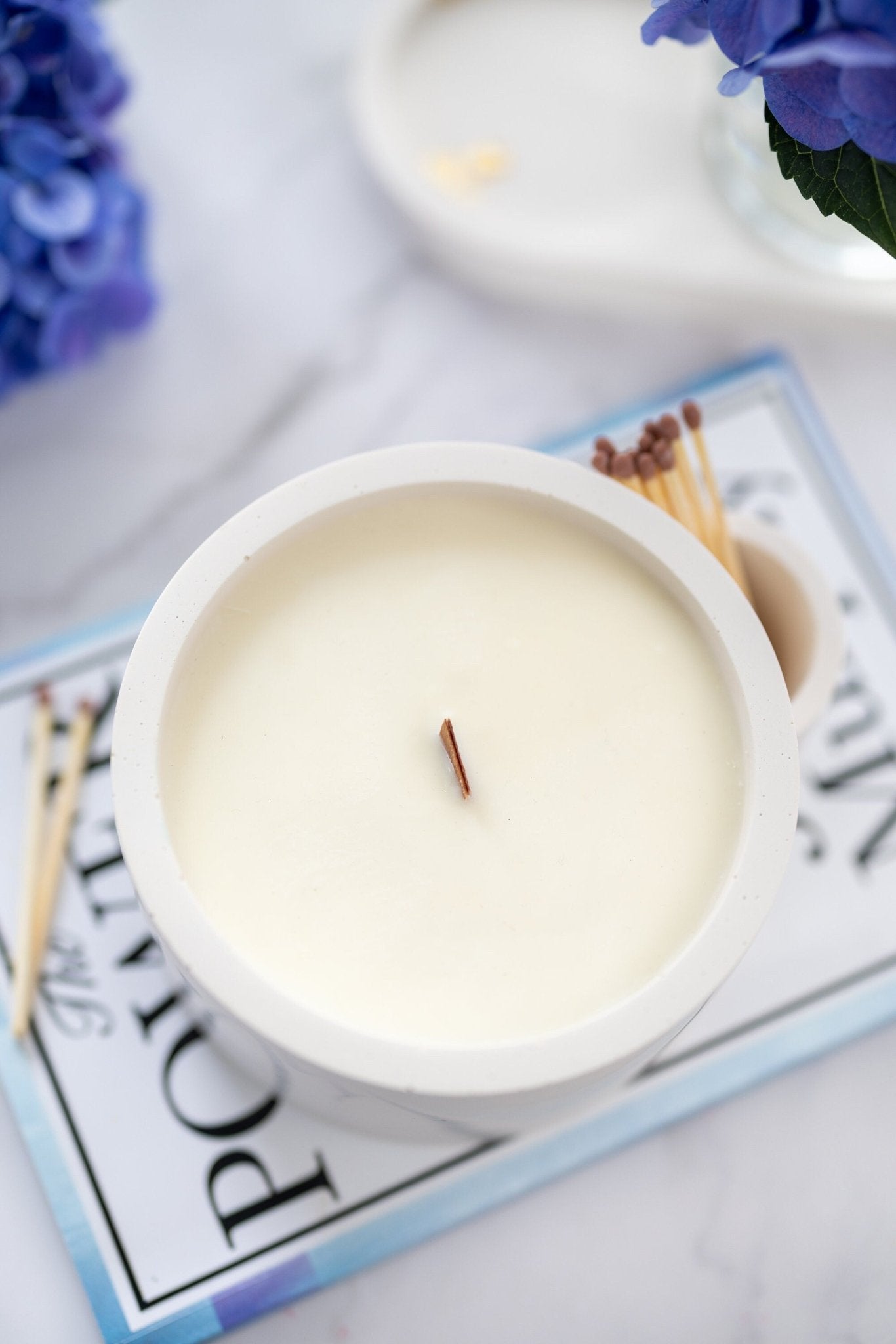 Concrete Vessel Candle Match Holder , Jesmonite Resin ,Flower Pot, Large Candle with Matches