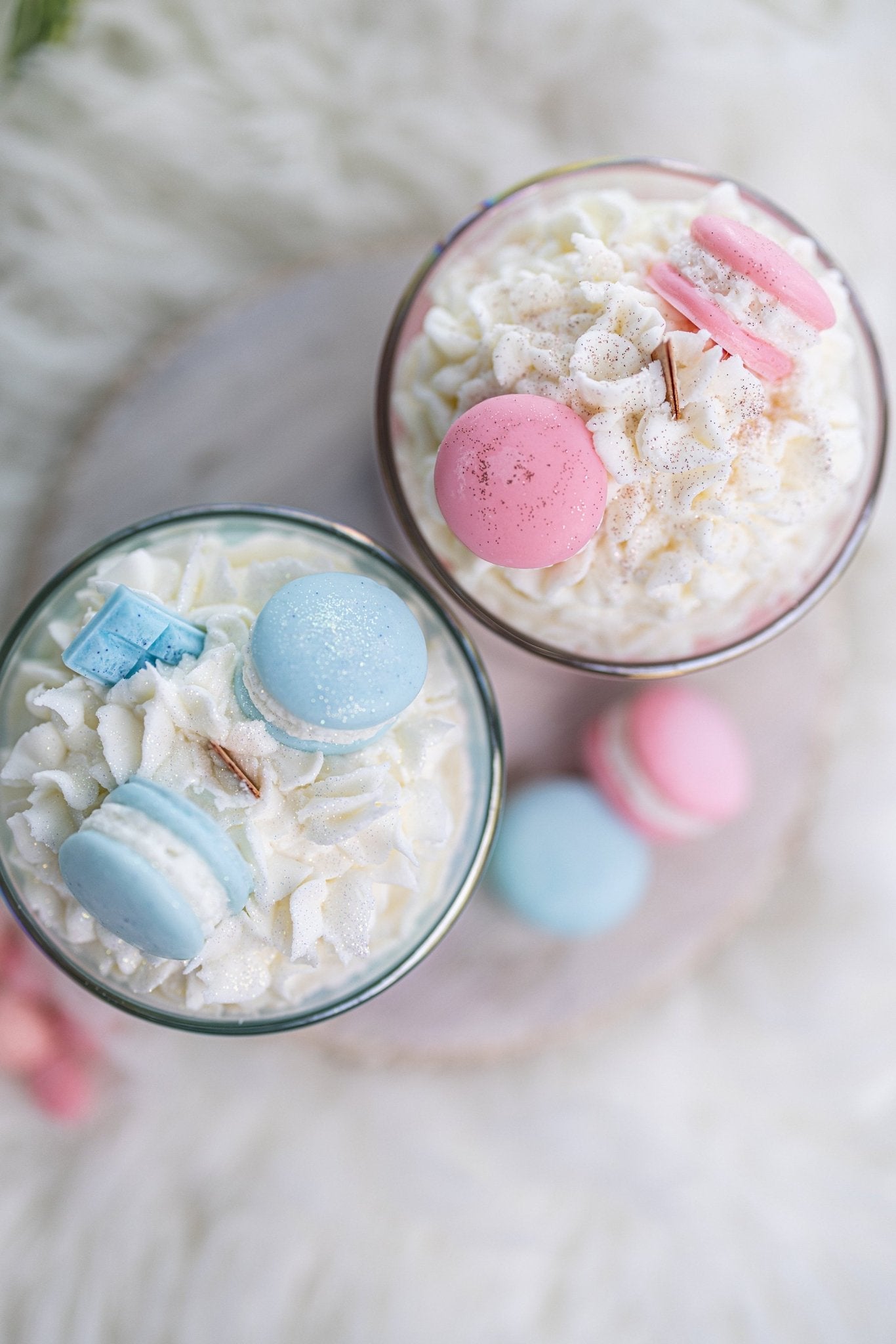 Large Macaroons Candle/Macaron Candle/Dessert Candle /Gift for Her/ Iridescent Clear Jars