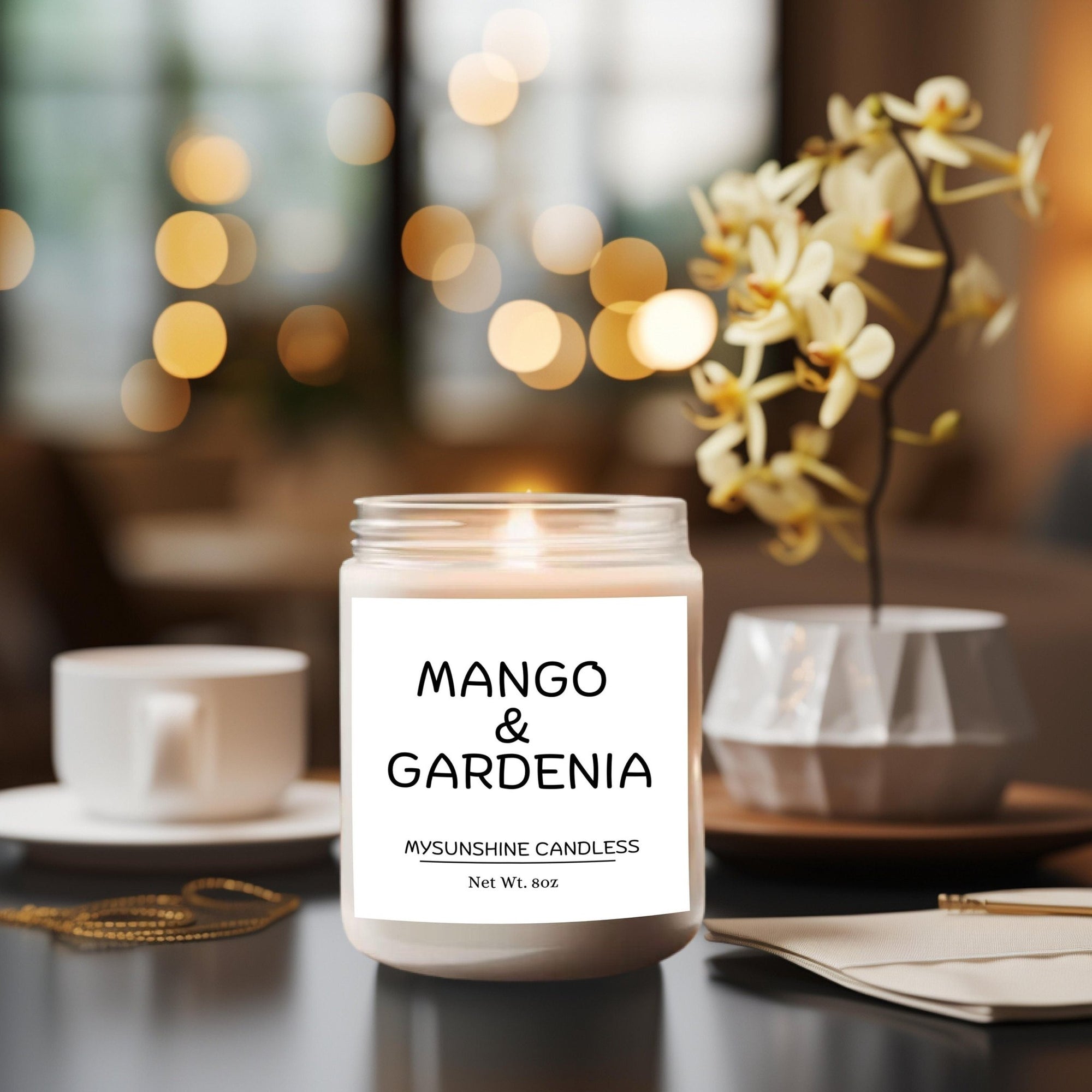 Mango & Gardenia Scented Candle | Soy Blend Candle | Fruity Scent | Floral Scent | Home Fragrance | Gift Idea | Summer Candle