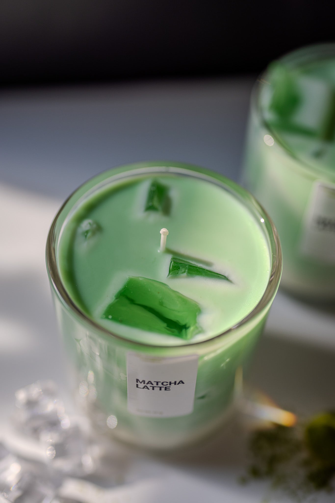Matcha Latte Candle 12 oz |Best  Iced Matcha Latte Scented Handmade Candle 2025 | Matcha Scented Candle with Ice Cube Design | Gift for Her