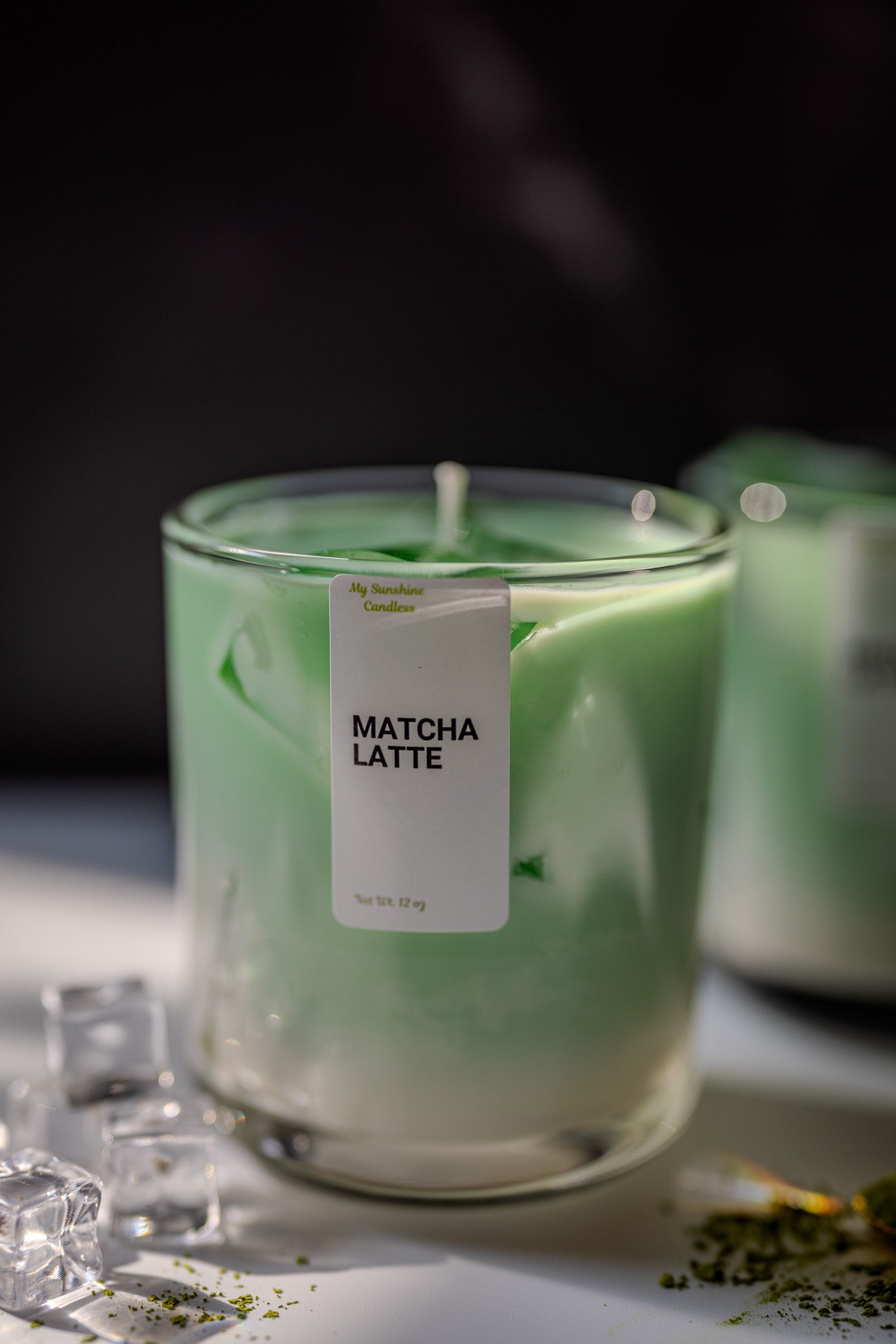 Matcha Latte Candle 12 oz |Best  Iced Matcha Latte Scented Handmade Candle 2025 | Matcha Scented Candle with Ice Cube Design | Gift for Her