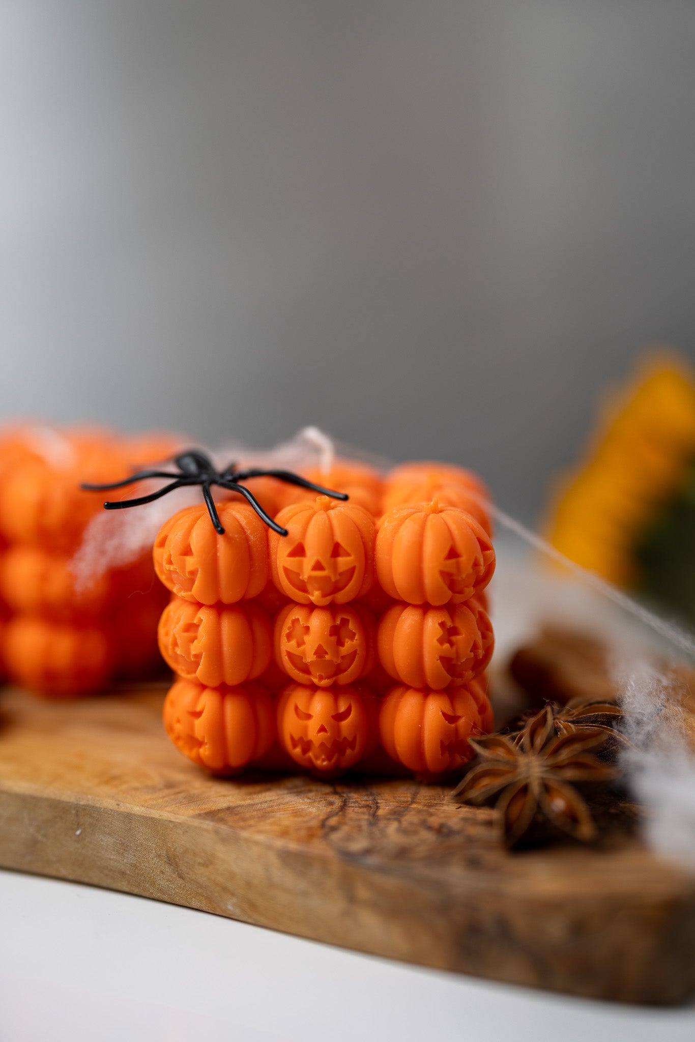 Halloween Pumpkin Soy Candle / Face Bubble Pumpkin Candle