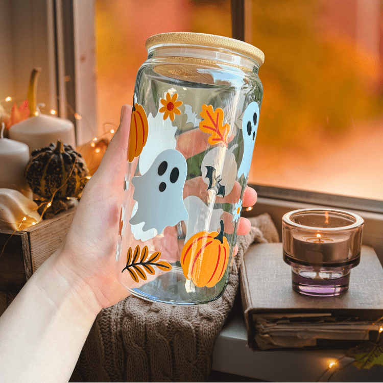 Pumpkin Spice Aesthetic Cup with Lid & Straw , Falltok Iced Coffee Tumbler , Reusable & Portable Drinkware