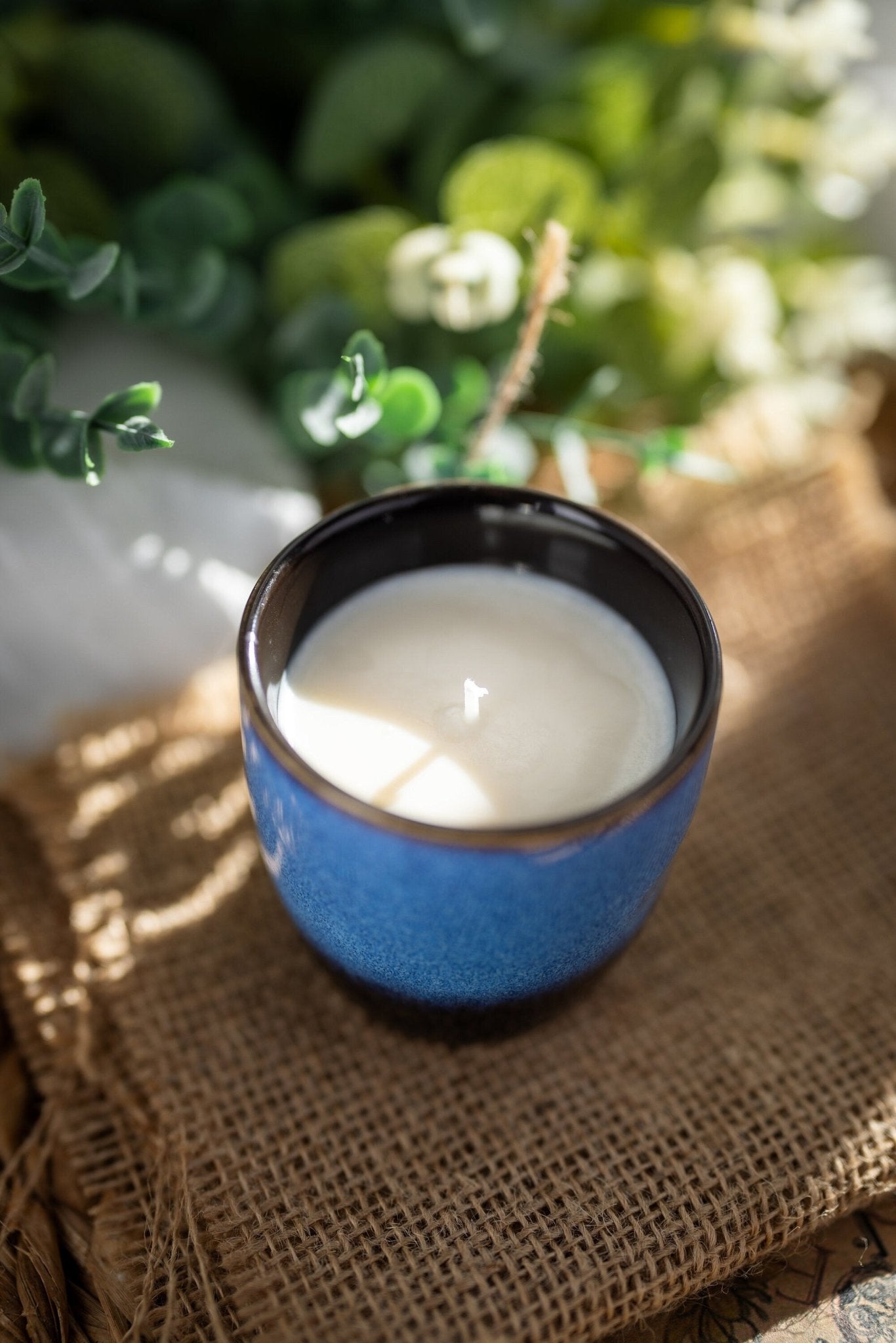 Reborn Mixed Colors Ceramic Coffee Cup Candle Soy , Reusable Cups
