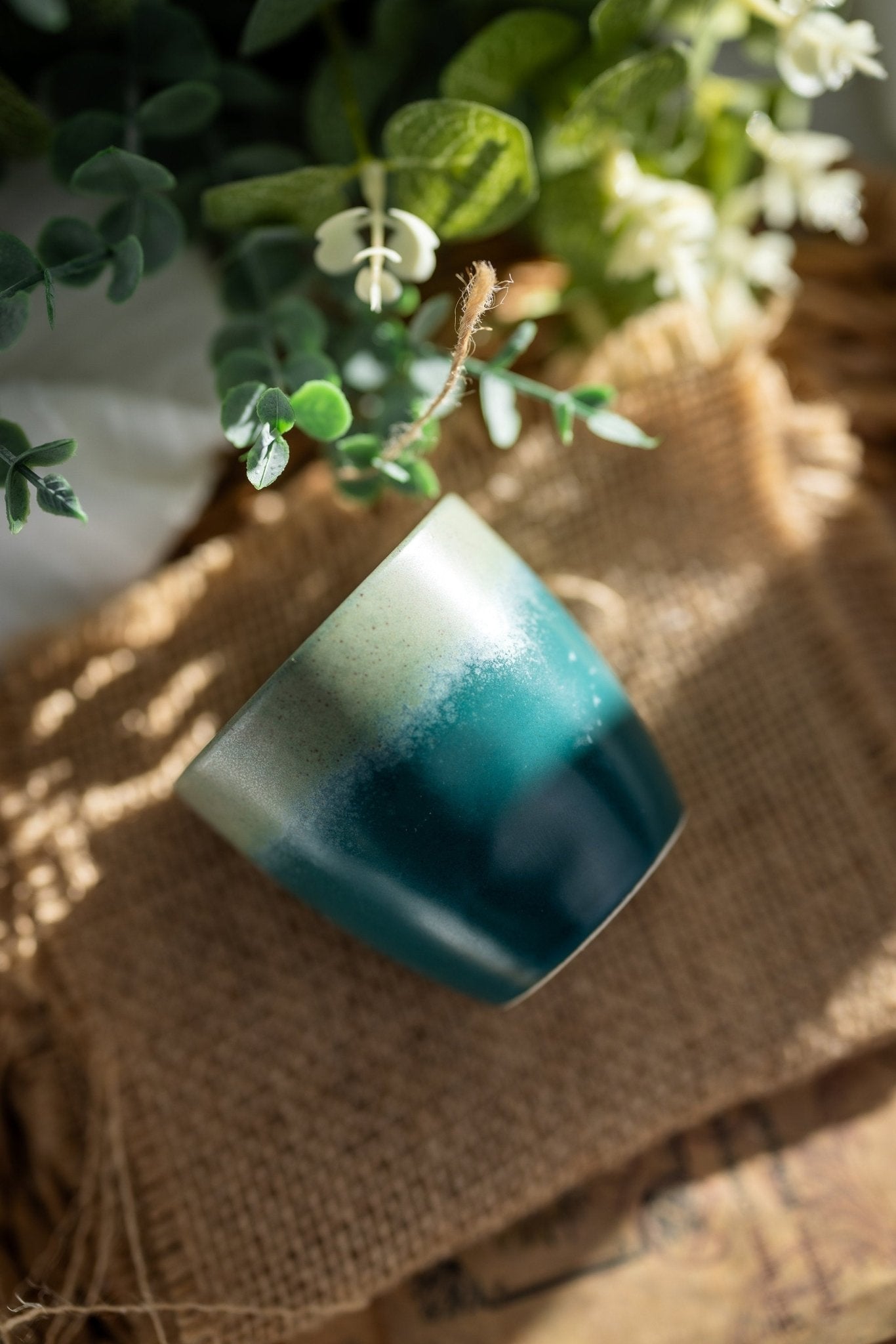 Reborn Mixed Colors Ceramic Coffee Cup Candle Soy , Reusable Cups