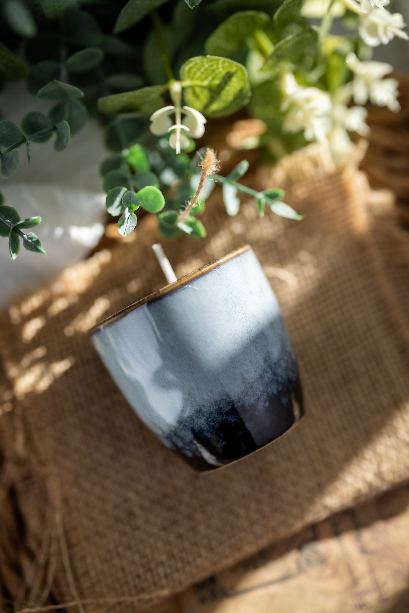 Reborn Mixed Colors Ceramic Coffee Cup Candle Soy , Reusable Cups