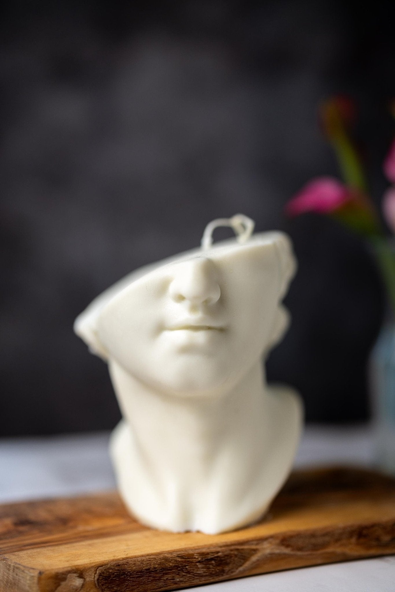 Custom Colors/ Huge Sculptural Half Face David Greek Goddess Bust Candle - Shaped Candle - Handmade Gift - House warming Gift - Home Decor